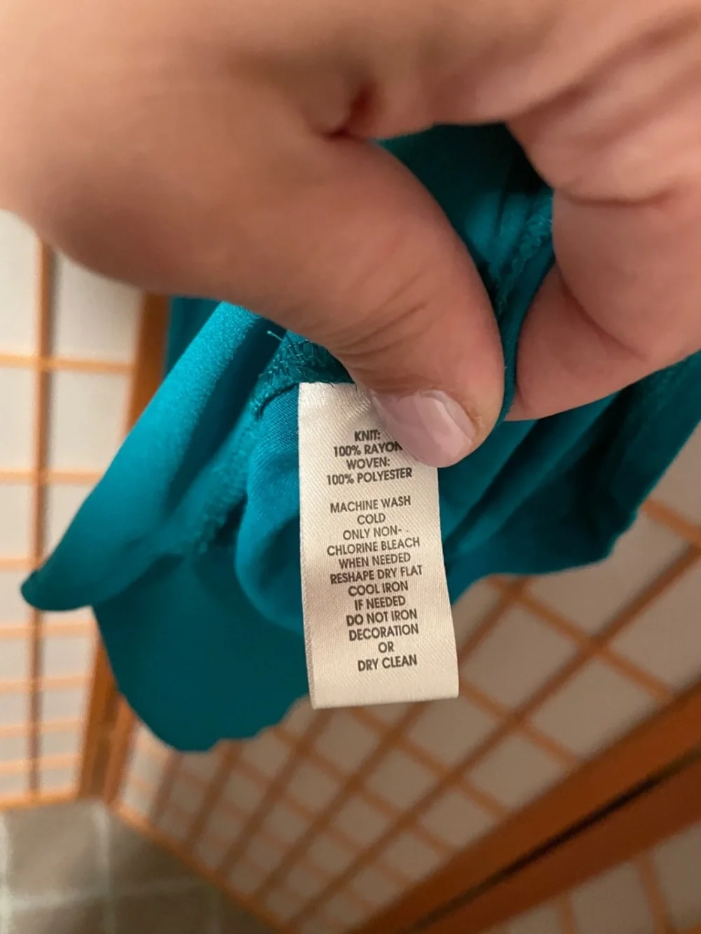 LOFT Outlet Teal V-Neck Sleeveless Flowy Mixed Media Tank Top Size L - Picture 7 of 8